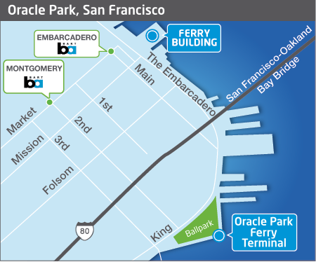 Oracle Park area transit map