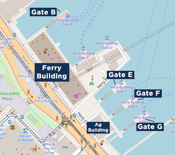 Downtown San Francisco Ferry Terminal Gate Map