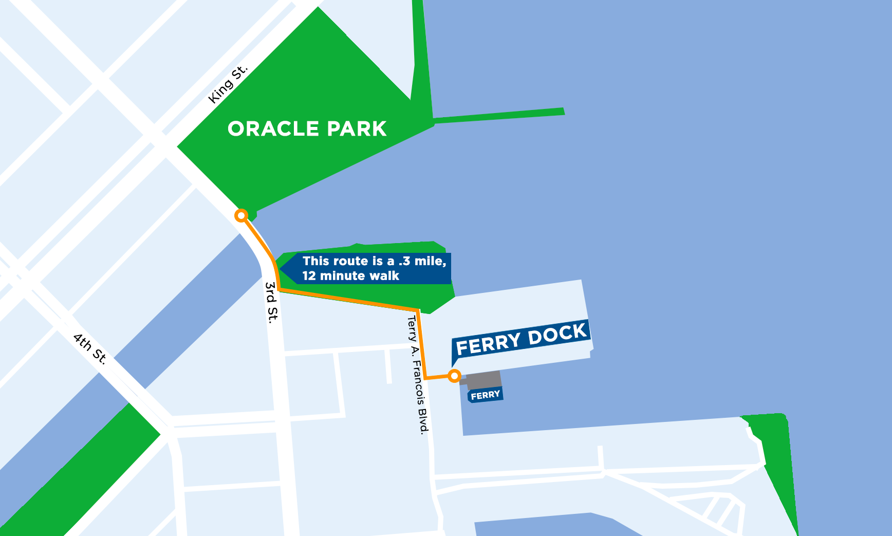 Oracle Park Walking map