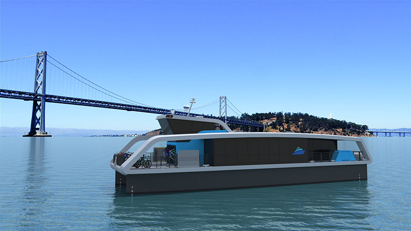 Design rendering of SF Bay Ferry electric vessel