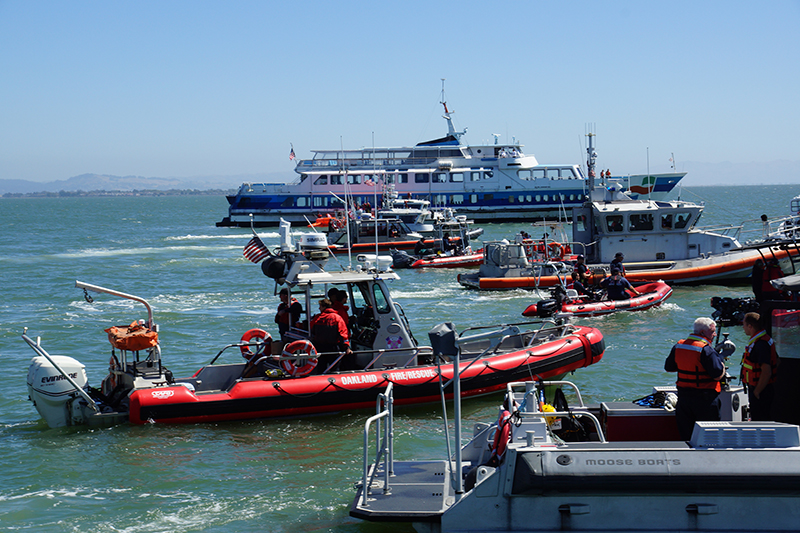 Ferry rescue training exercise in the San Francisco Bay 